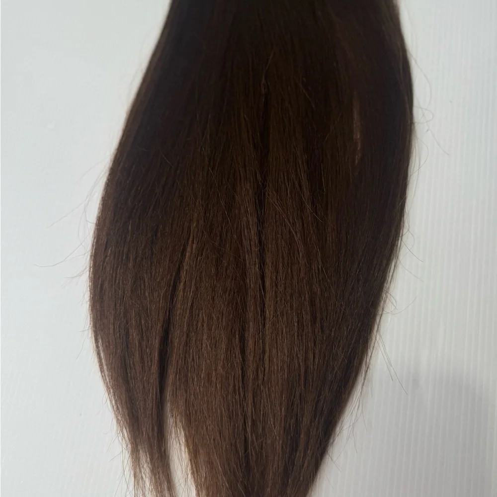 24” Yaki Straight 100% Human Hair | Color #6 Medium Brown  | Premium Bulk Hair